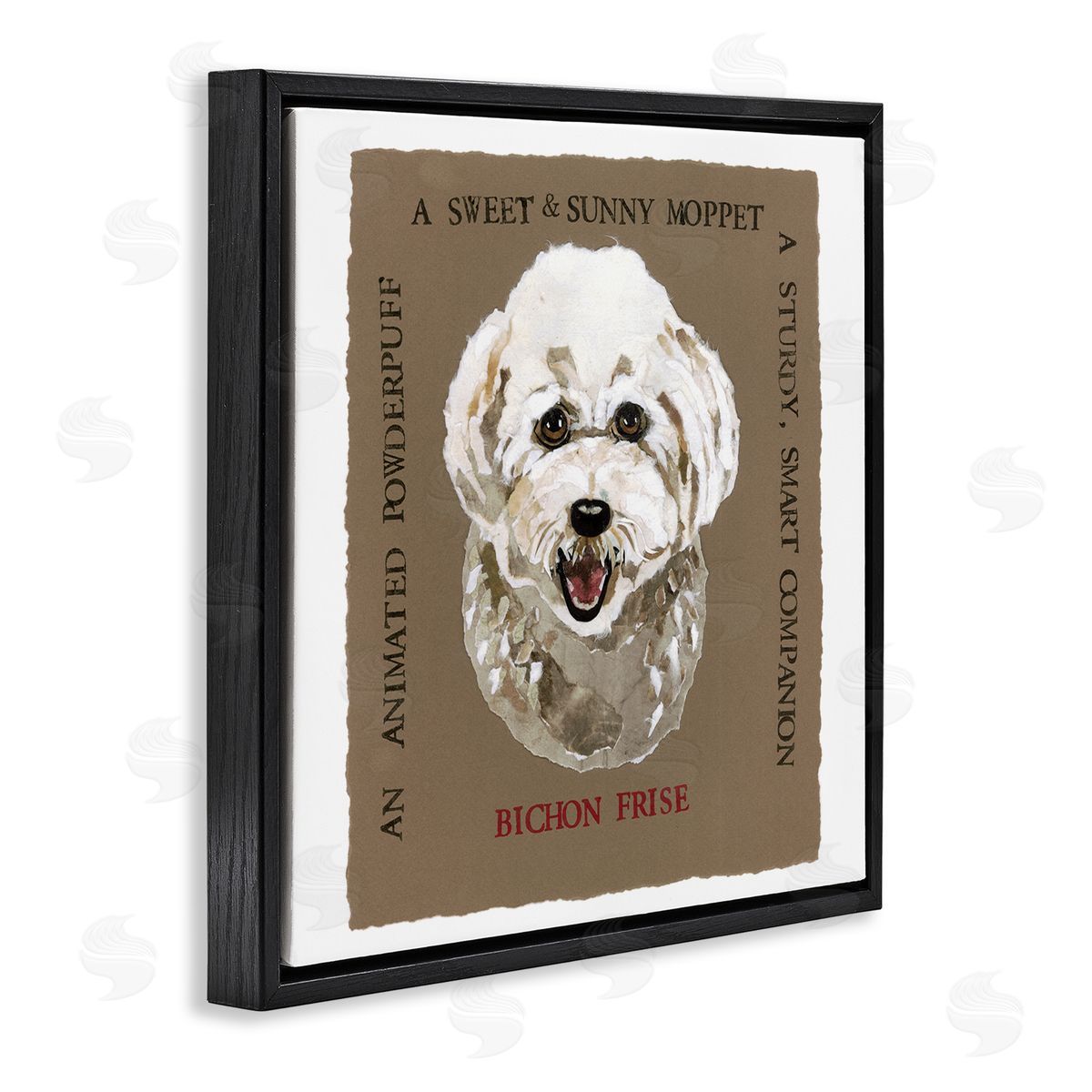 Nancy Overton Fun Bichon Frise Phrases Black Floating Frame Canvas Wall Art Print