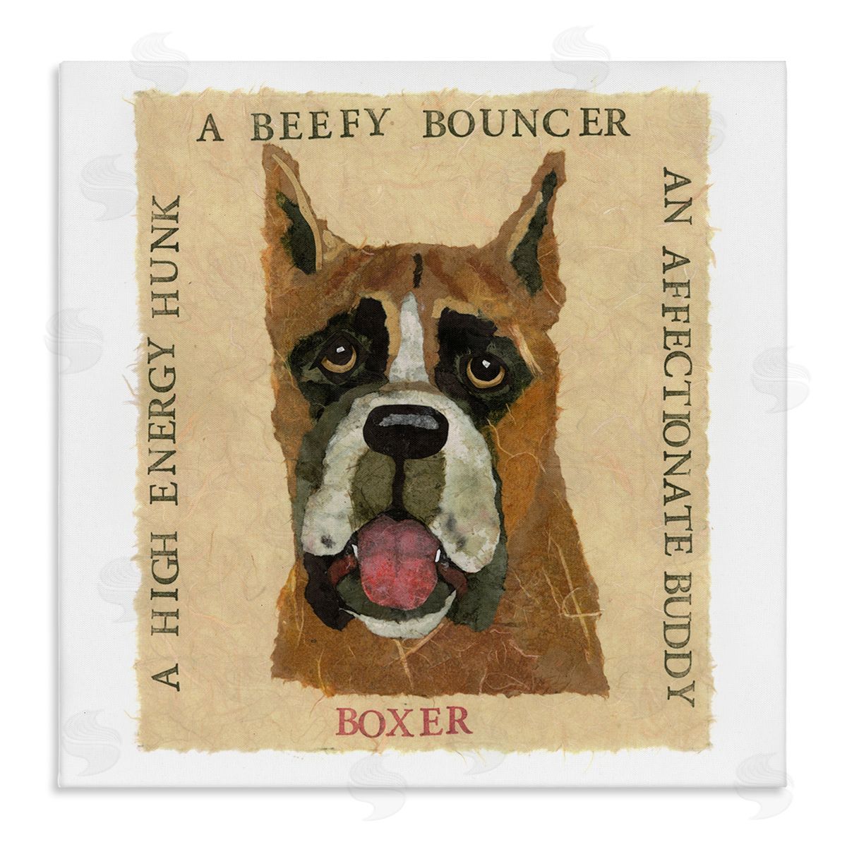 Nancy Overton Fun Boxer Pet Phrases Canvas Wall Art Print