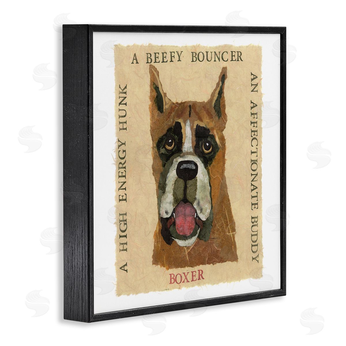 Nancy Overton Fun Boxer Pet Phrases Black Framed Giclee Wall Art Print