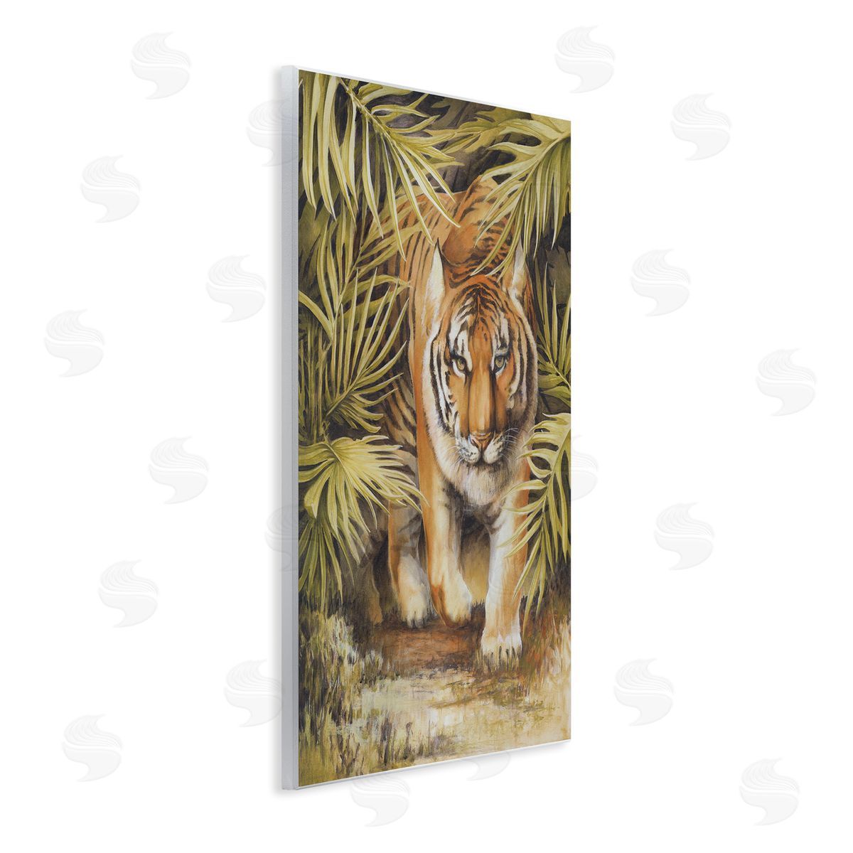 Tiger Prowling Through Leaves Wood Plaque Wall Art, Home Decor by Cloverfield and Co.