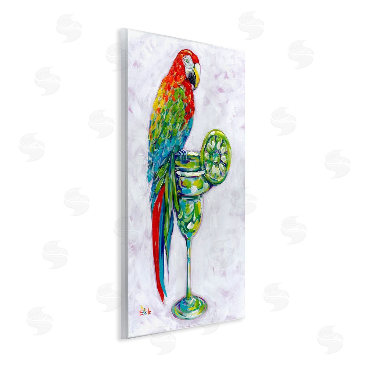 Margarita Parrot Perched Wood Plaque Wall Art, Home Decor by Estelle Grengs