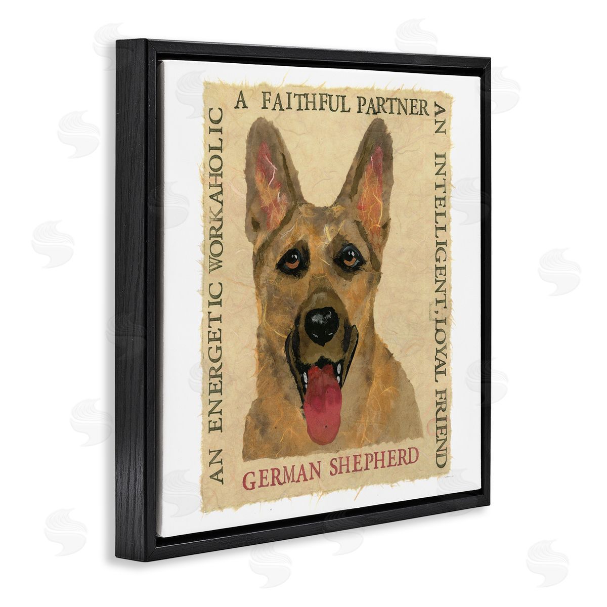 Nancy Overton Fun German Shepherd Phrases Black Floating Frame Canvas Wall Art Print
