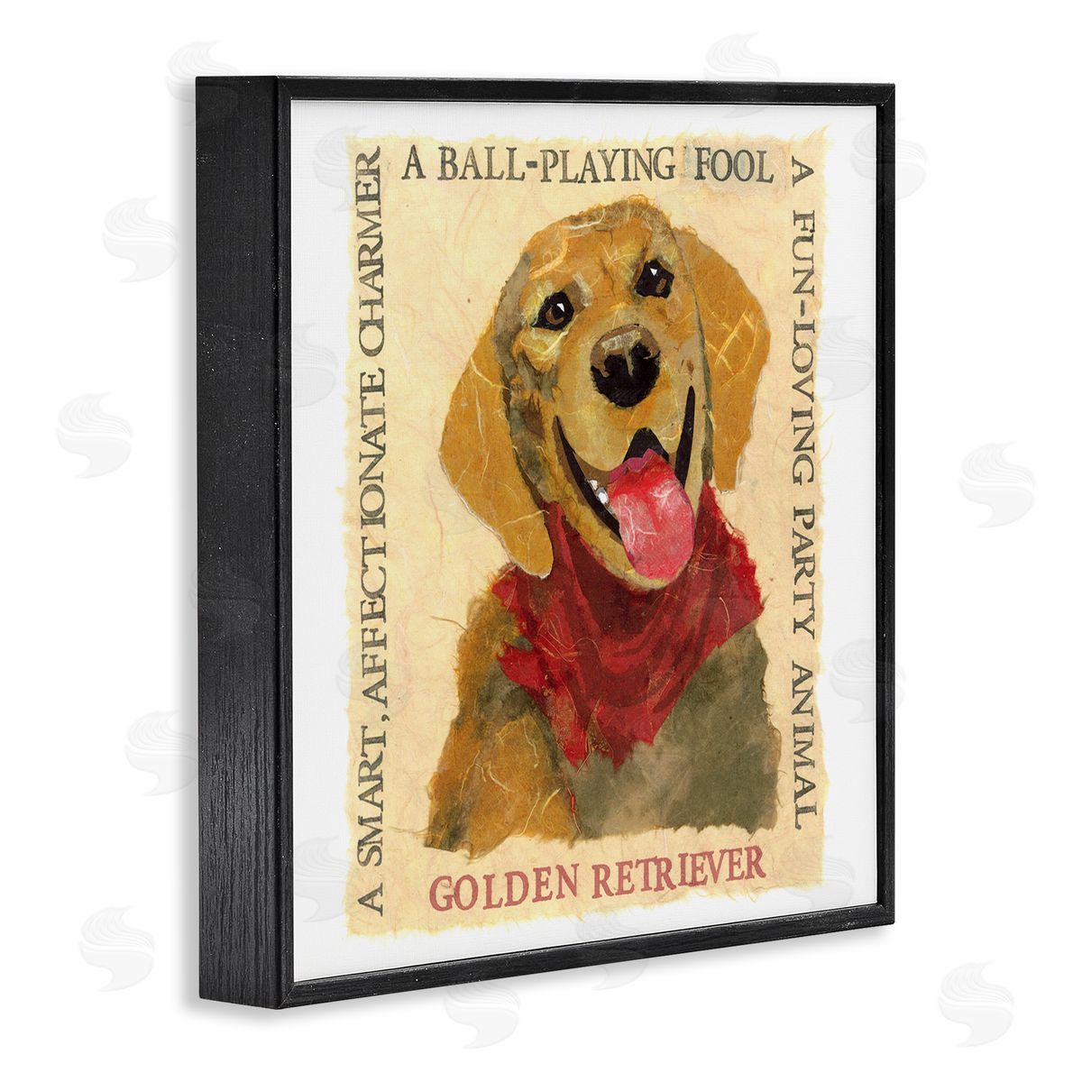 Nancy Overton Fun Golden Retriever Phrases Black Framed Giclee Wall Art Print