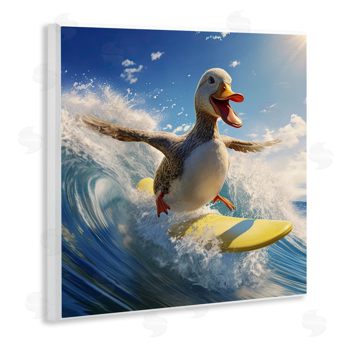 Happy Surfing Duck Wood Plaque Wall Art, Home Decor by Jim Baldwin