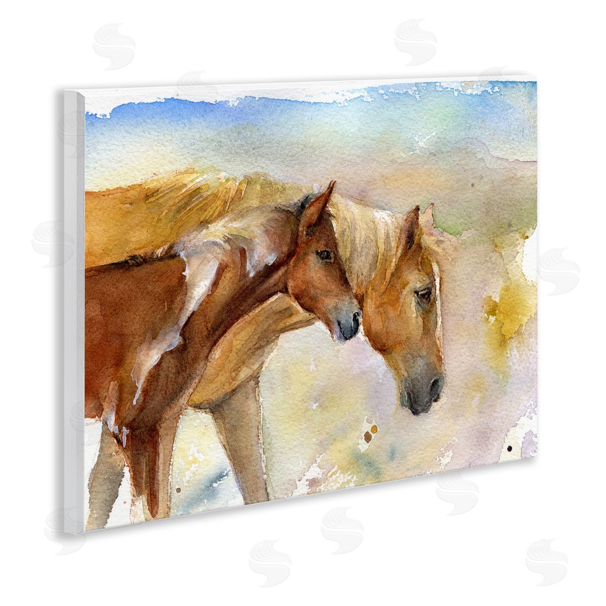 Wild Horses Watercolor Wood Plaque Wall Art, Home Decor by John Keeling