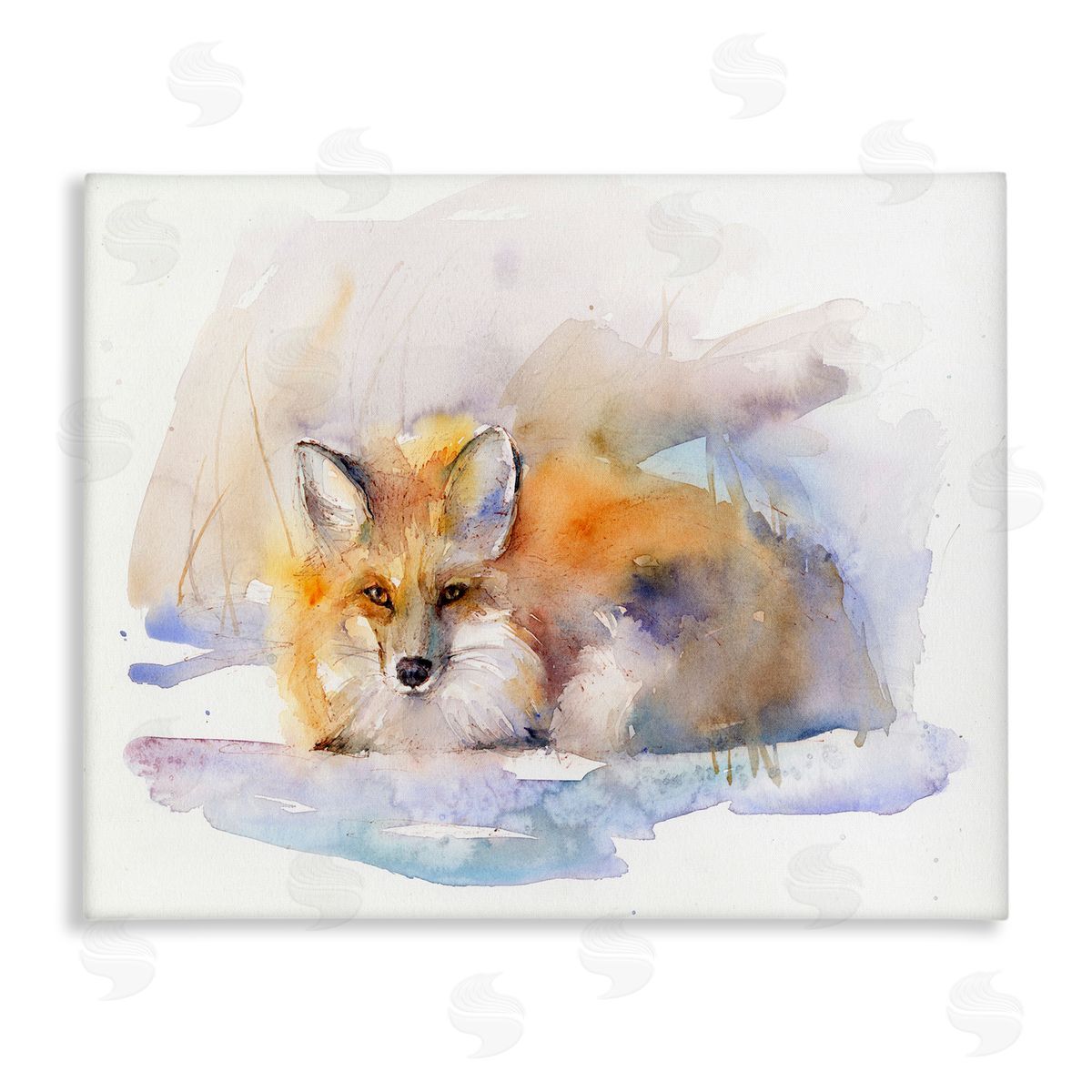 Fox Sleeping in Snow Canvas Wall Art, Home Decor by John Keeling