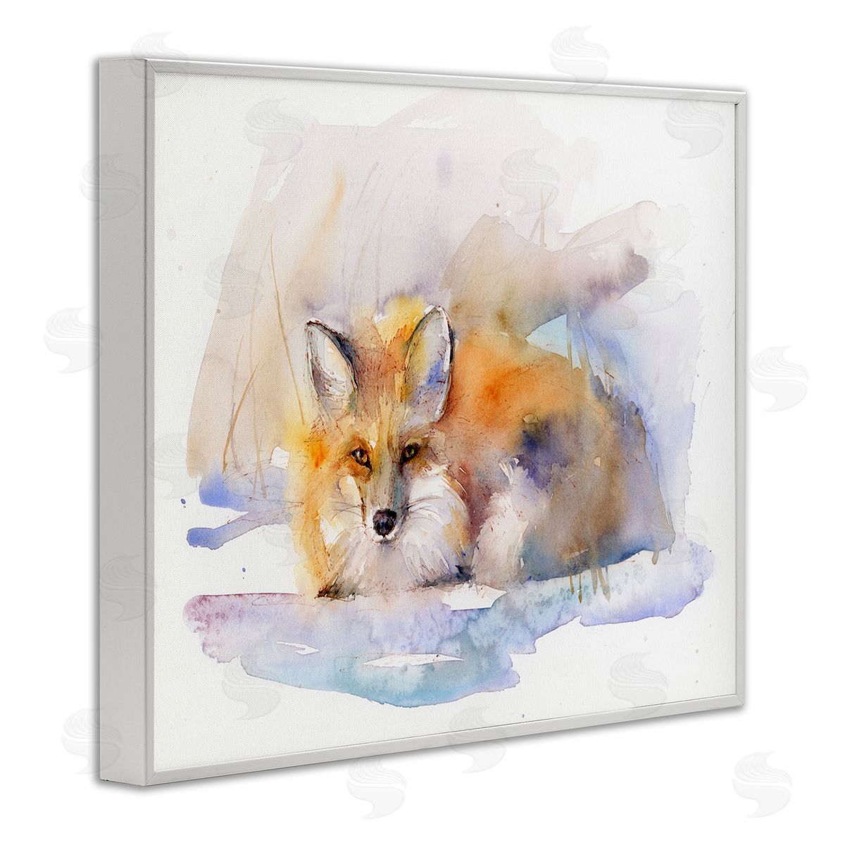 Fox Sleeping in Snow White Frame Print Wall Art, Home Decor by John Keeling