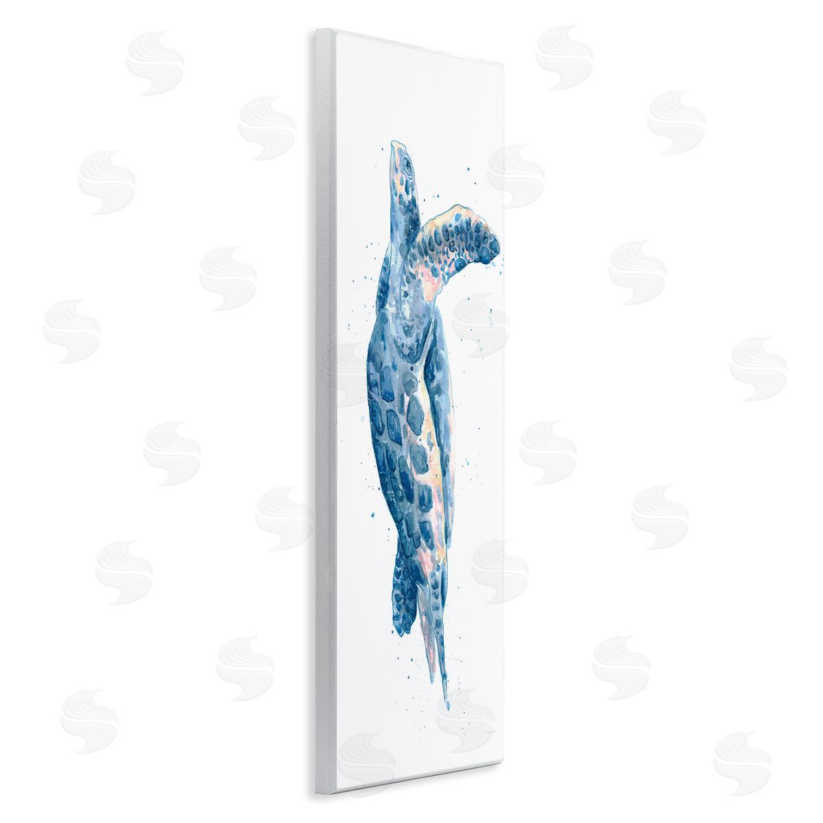Blue Turtle Swimming Wood Plaque Wall Art, Home Decor by Kamdon Kreations