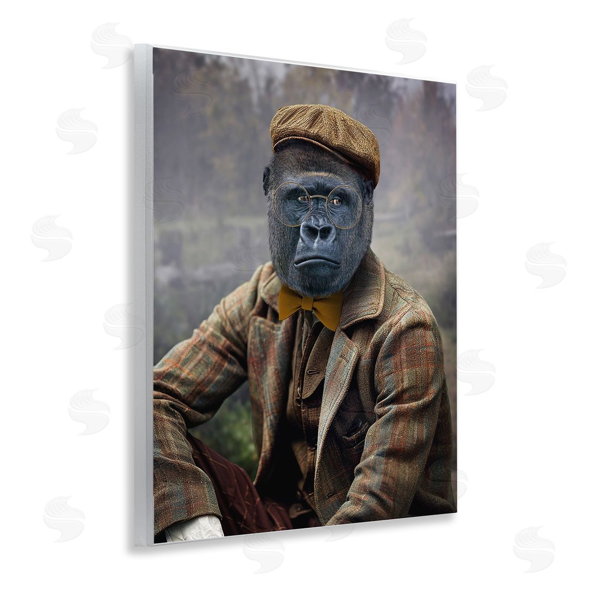 Vintage Gorilla Portrait Wood Plaque Wall Art, Home Decor by Karen Burke