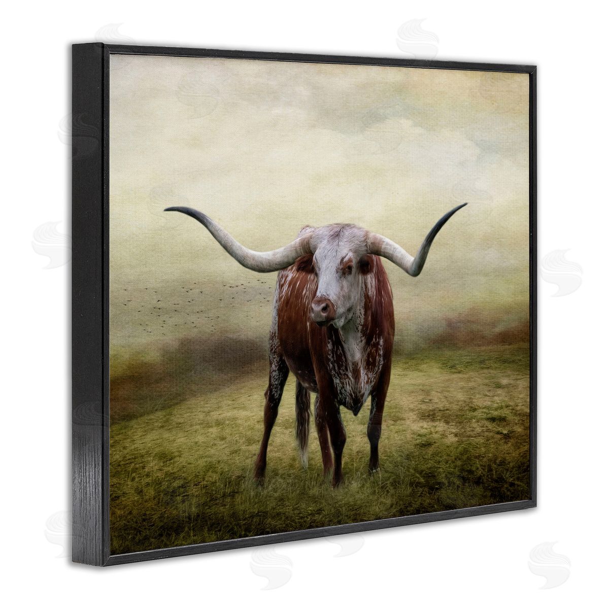 Pride Of The Longhorn Black Frame Print Wall Art, Home Decor by Kelley Parker