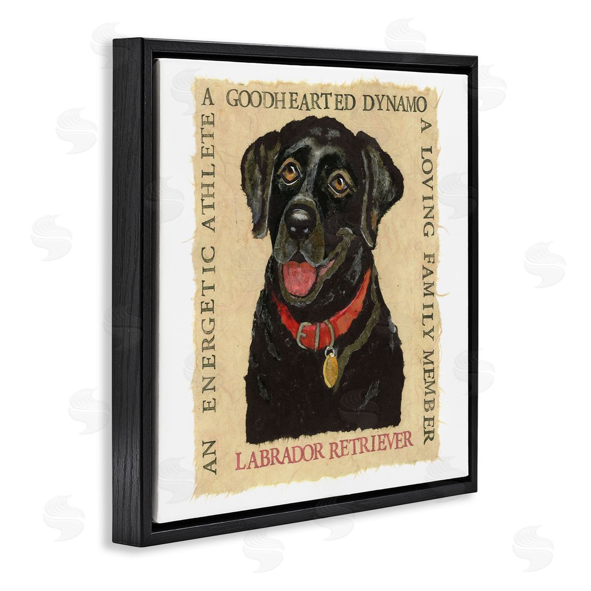 Nancy Overton Fun Black Labrador Phrases Black Floating Frame Canvas Wall Art Print