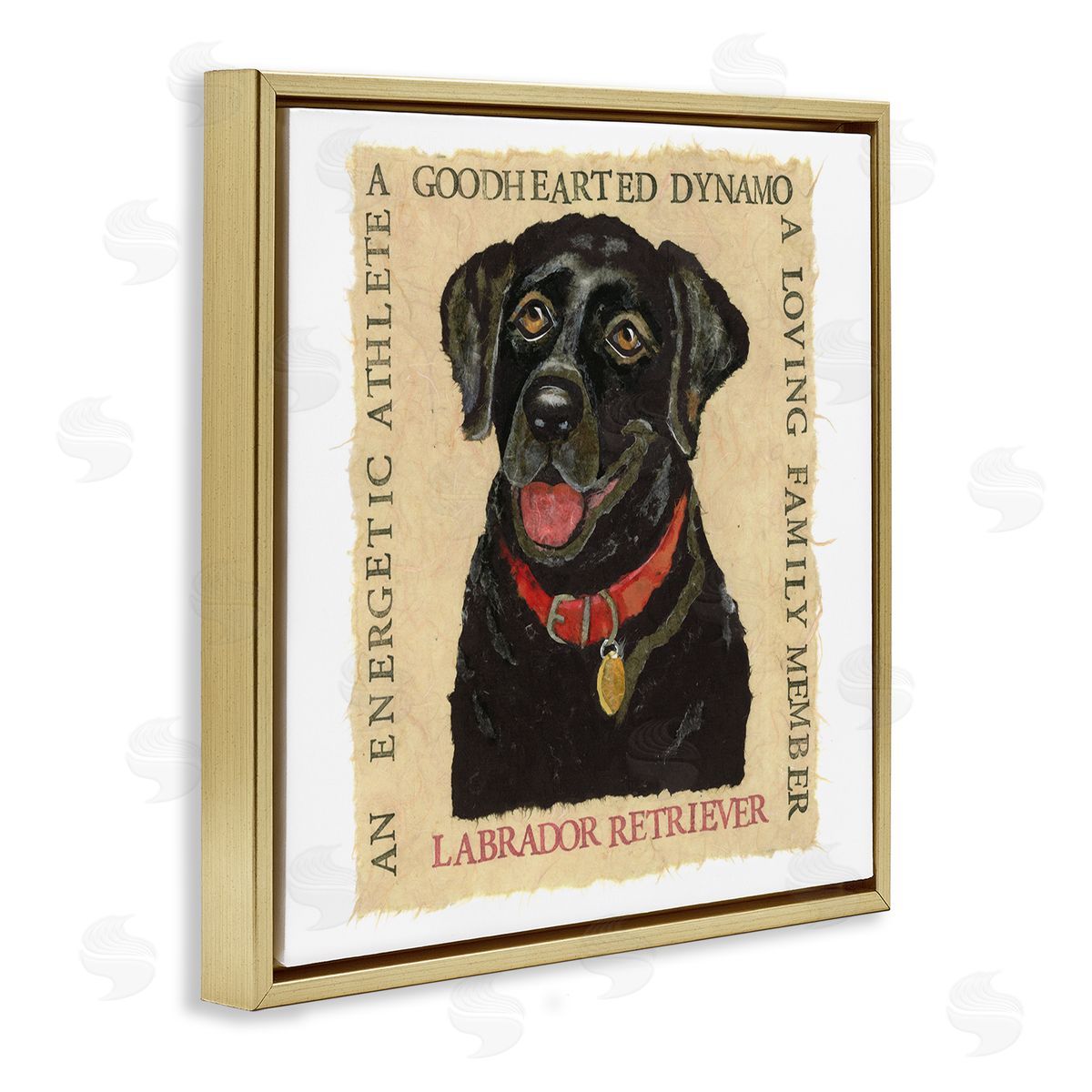 Nancy Overton Fun Black Labrador Phrases Gold Floating Frame Canvas Wall Art Print