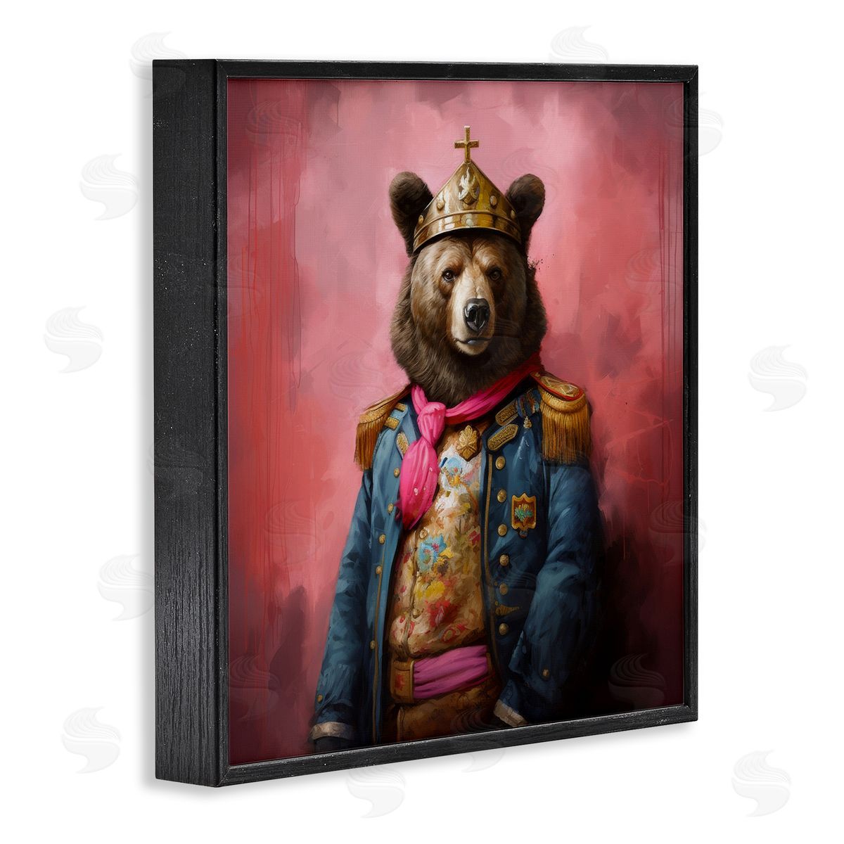 Regal Bear Portrait Black Frame Print Wall Art, Home Decor by Lazar Studio