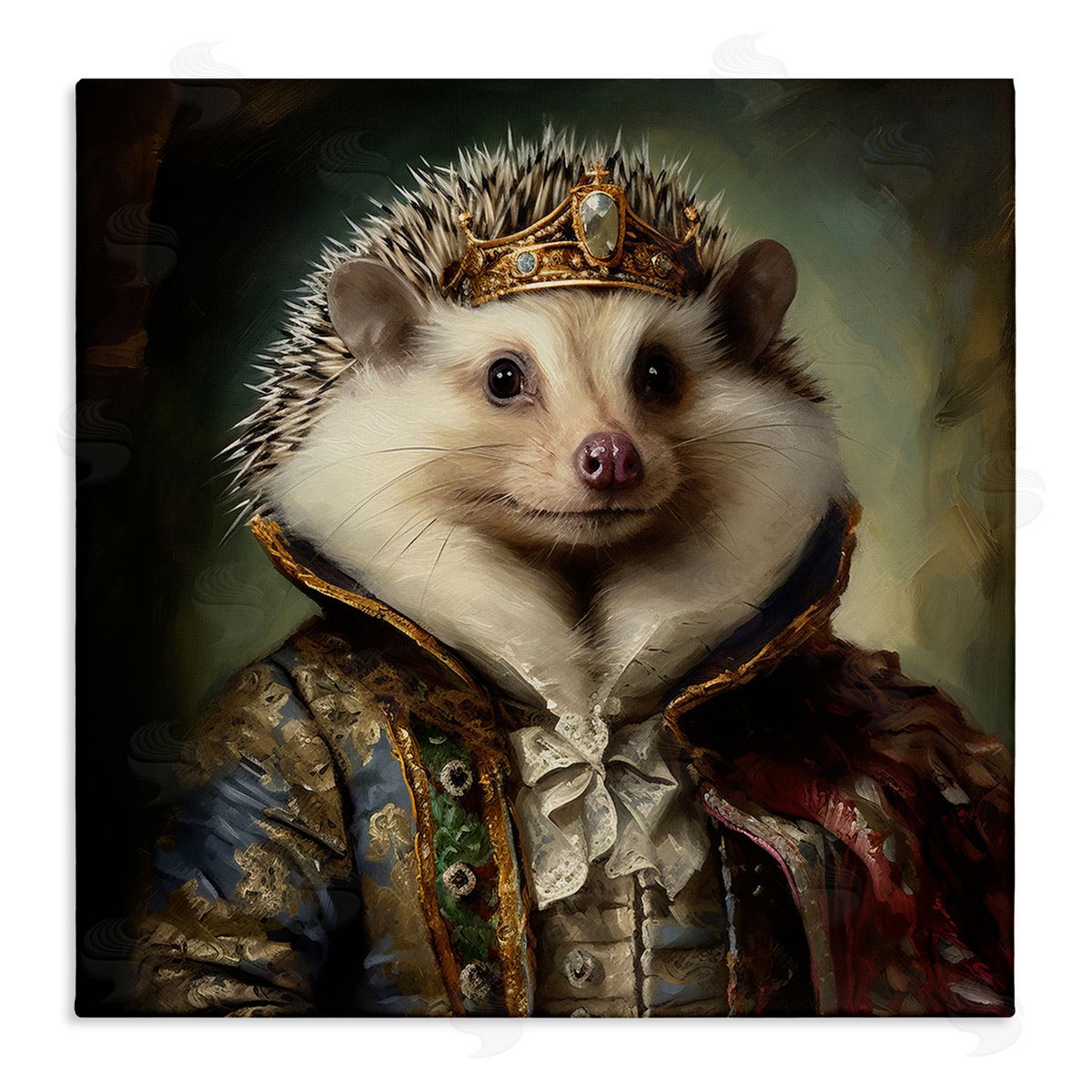 Hedgehog Regal Transformation Canvas Wall Art, Home Decor by Lazar Studio