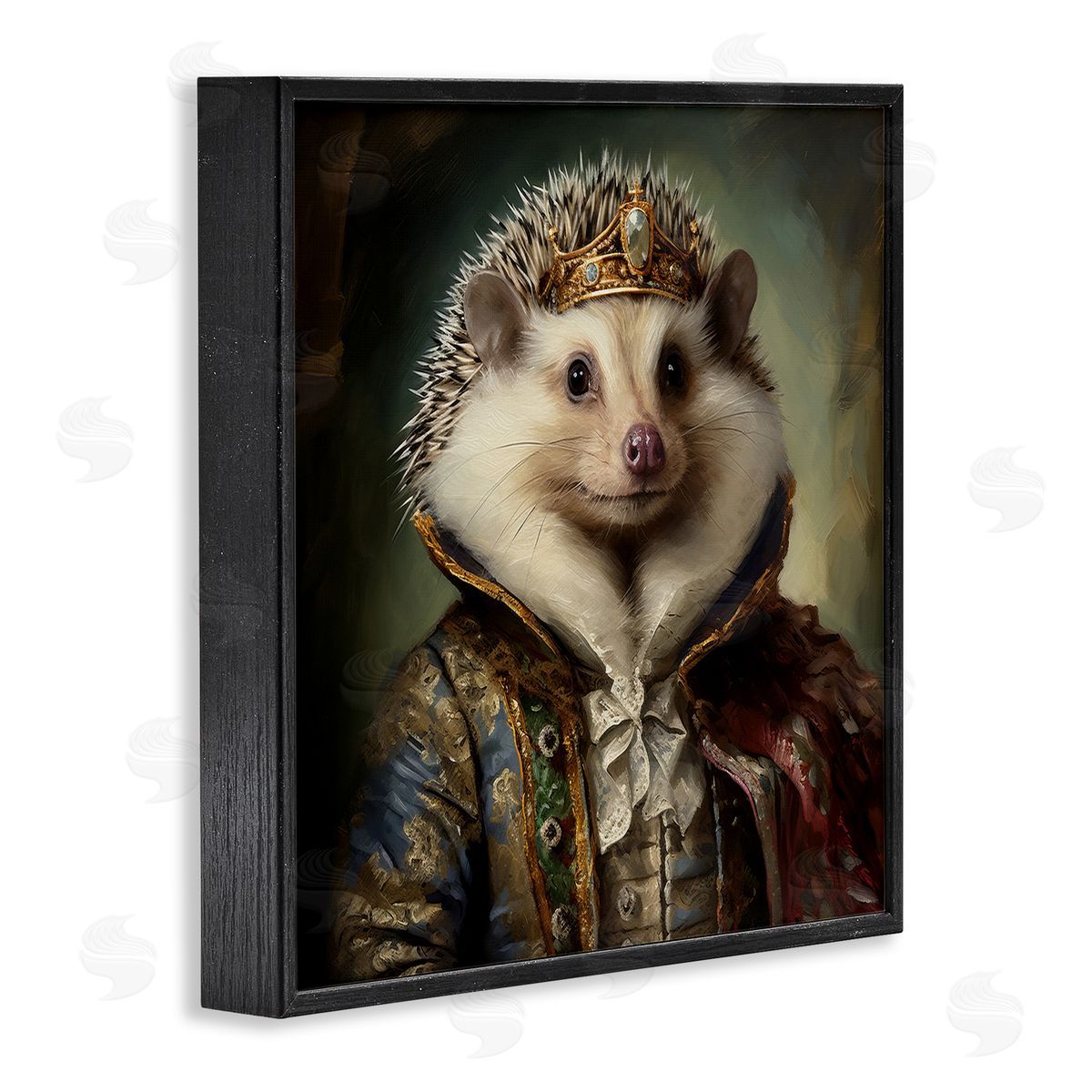 Hedgehog Regal Transformation Black Frame Print Wall Art, Home Decor by Lazar Studio