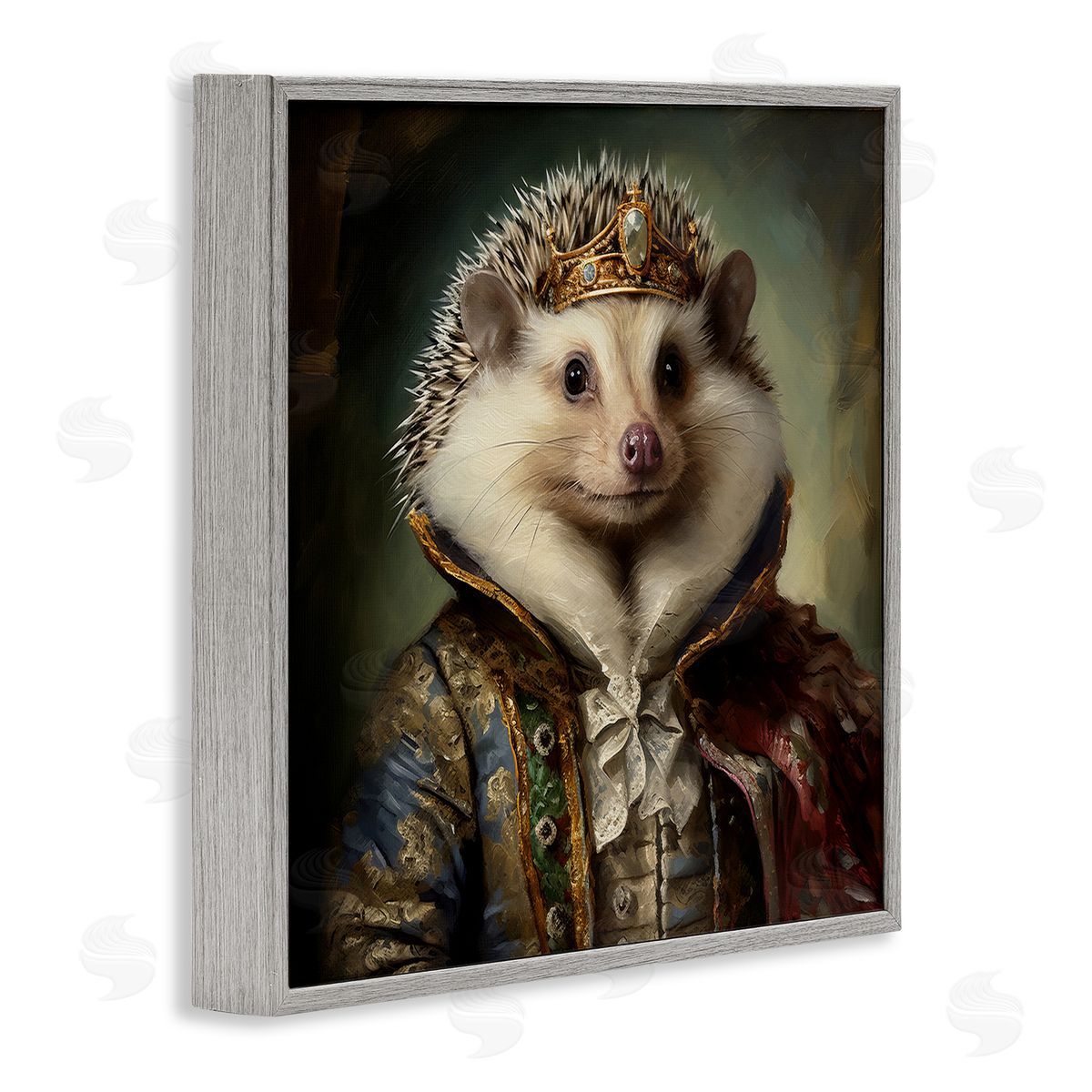Hedgehog Regal Transformation Grey Frame Print Wall Art, Home Decor by Lazar Studio