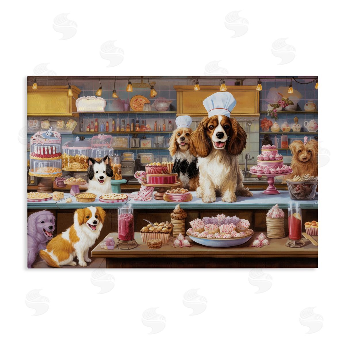 Sweet Treats Pastry Dogs Canvas Wall Art, Home Decor by Lazar Studio