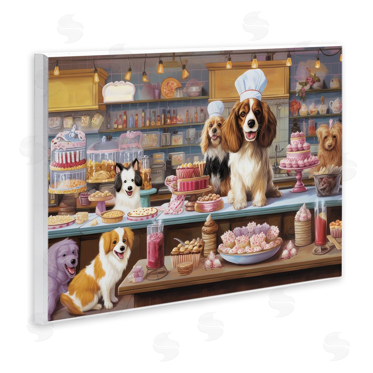 Sweet Treats Pastry Dogs Wood Plaque Wall Art, Home Decor by Lazar Studio