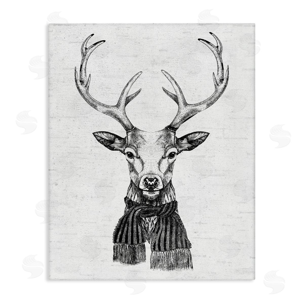 Monochrome Holiday Deer Canvas Wall Art, Home Decor by Lettered and Lined