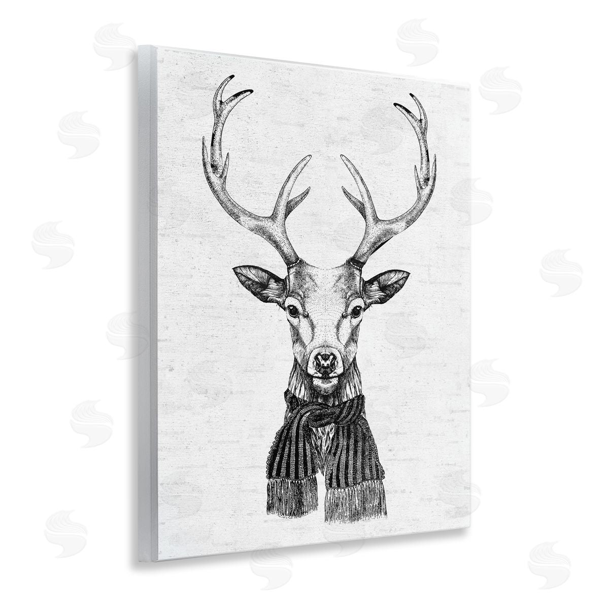 Monochrome Holiday Deer Wood Plaque Wall Art, Home Decor by Lettered and Lined
