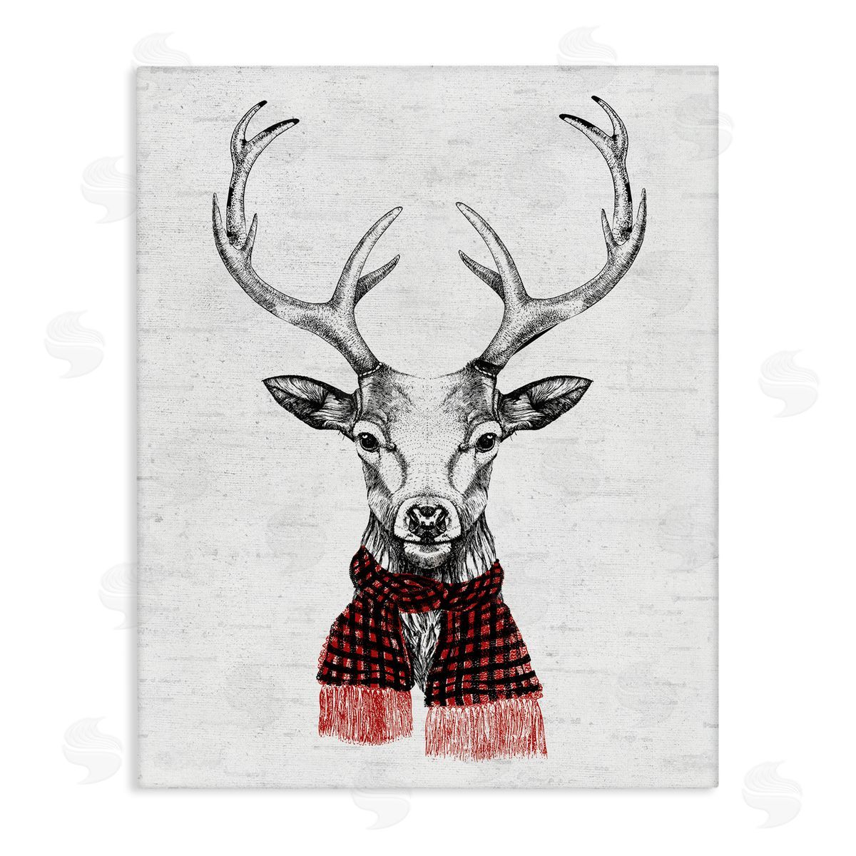 Holiday Deer with Scarf Canvas Wall Art, Home Decor by Lettered and Lined
