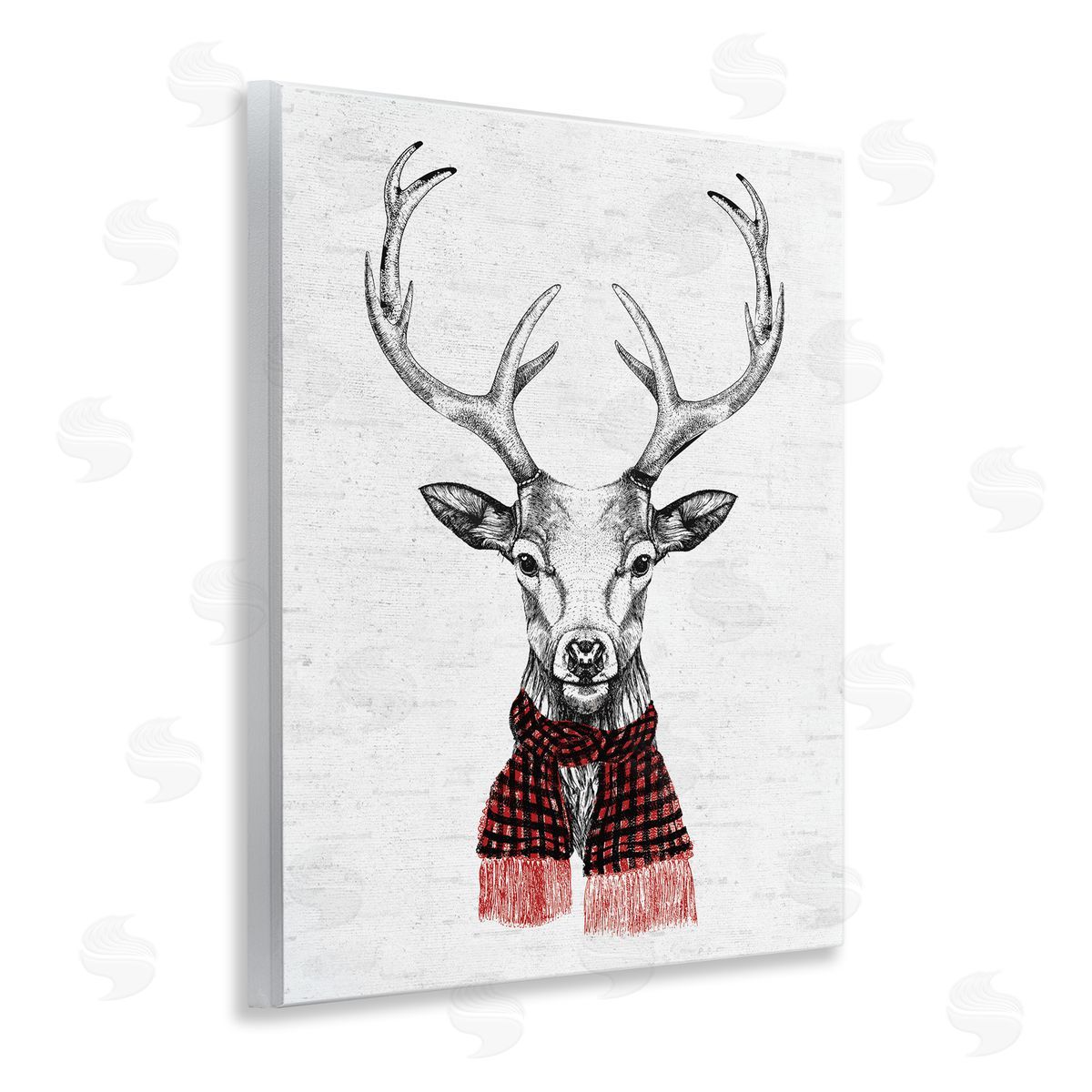 Holiday Deer with Scarf Wood Plaque Wall Art, Home Decor by Lettered and Lined