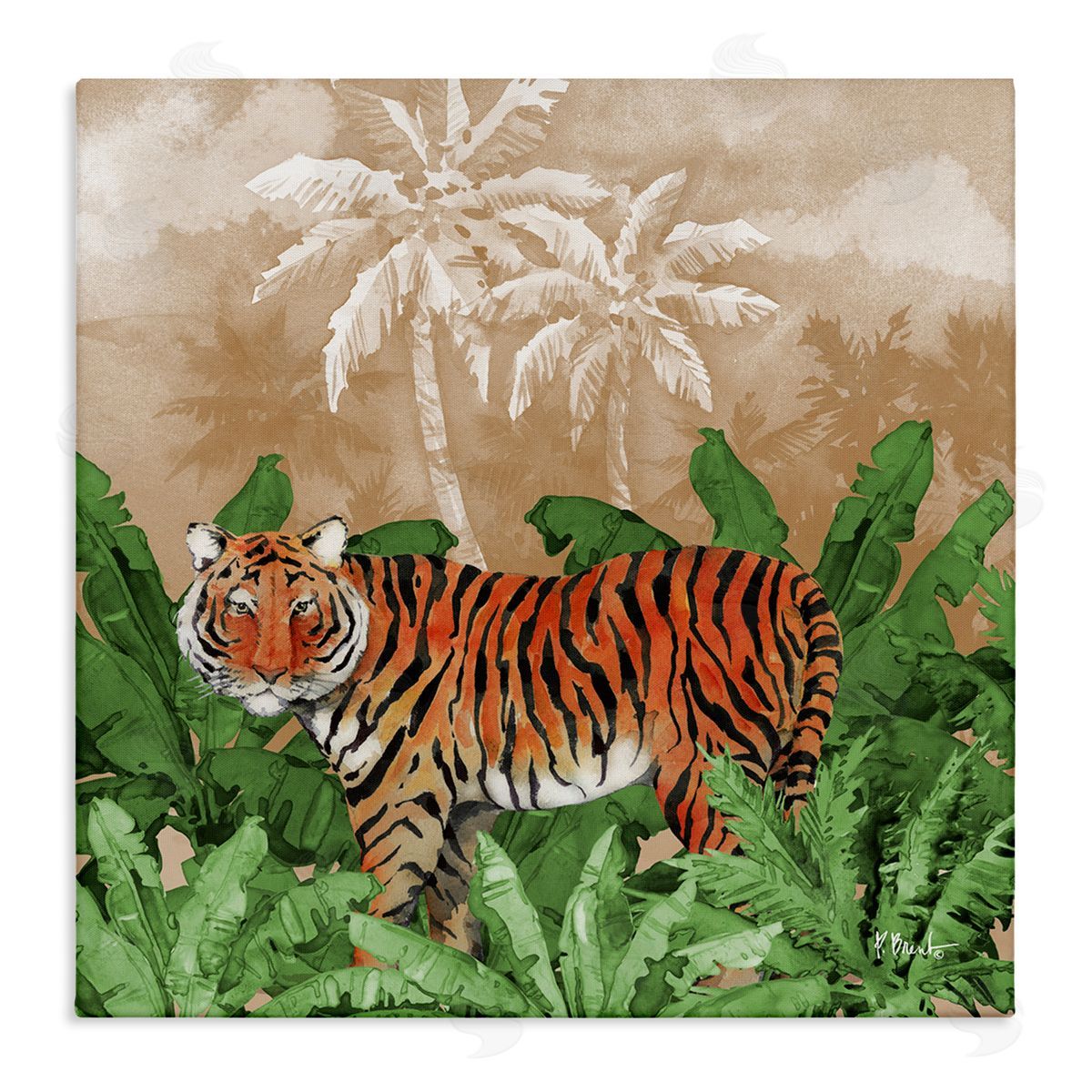 Jungle Life Tiger Canvas Wall Art, Home Decor by Paul Brent
