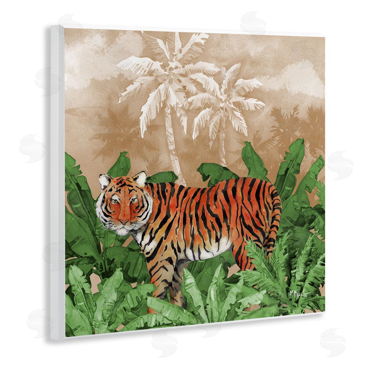 Jungle Life Tiger Wood Plaque Wall Art, Home Decor by Paul Brent