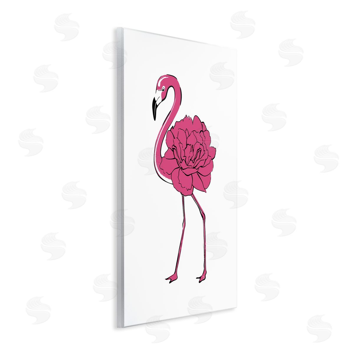 Flamingo Rose Petal Body Wood Plaque Wall Art, Home Decor by Martina Pavlova
