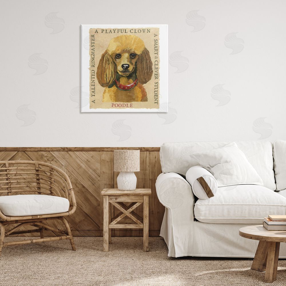 Nancy Overton Fun Poodle Pet Phrases Canvas Wall Art Print in Room