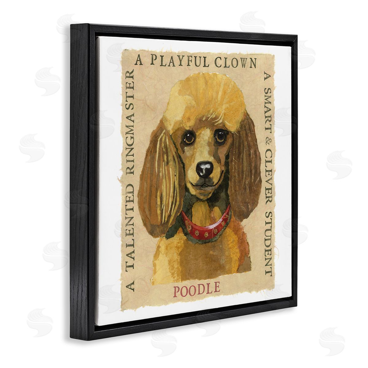 Nancy Overton Fun Poodle Pet Phrases Black Floating Frame Canvas Wall Art Print