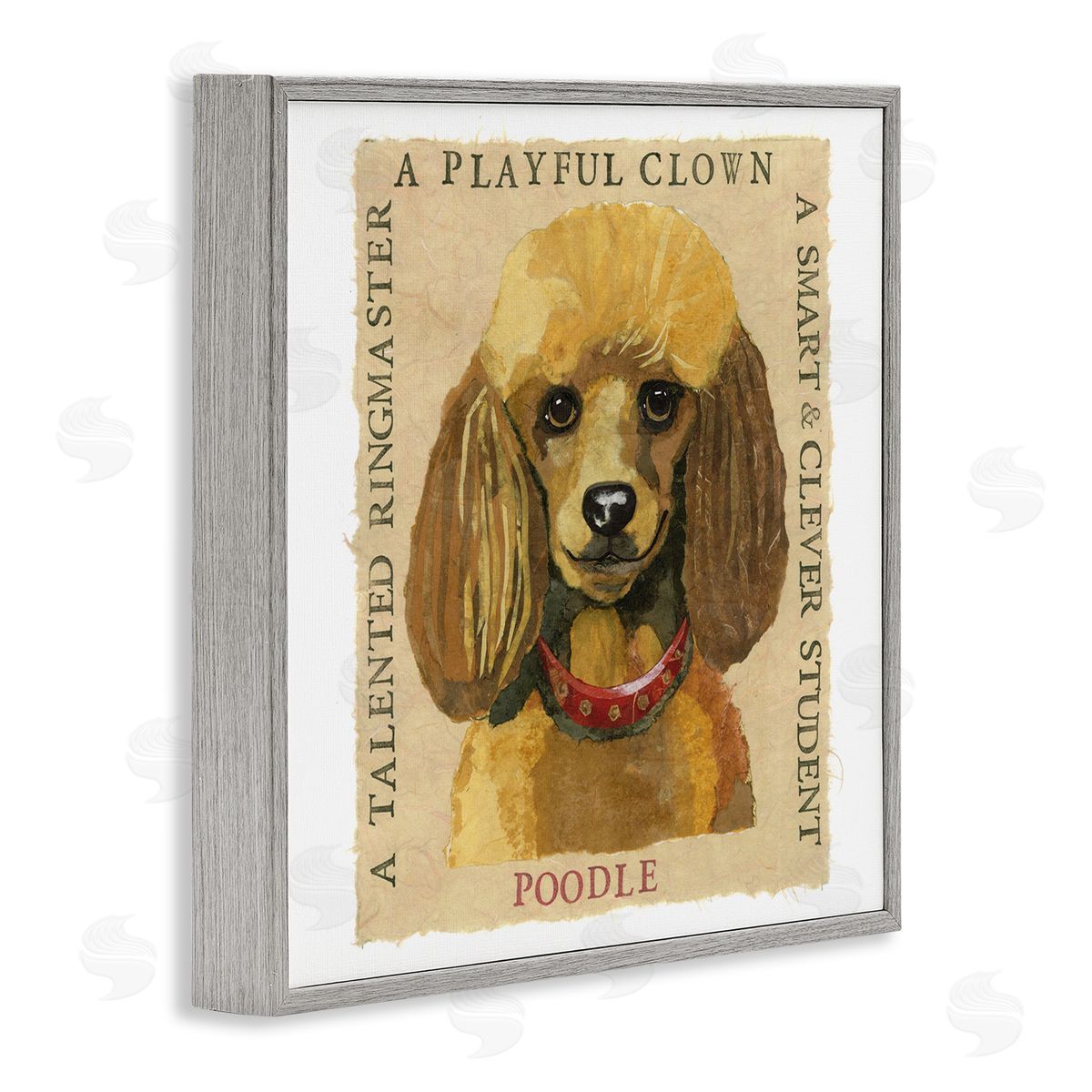 Nancy Overton Fun Poodle Pet Phrases Gray Framed Giclee Wall Art Print