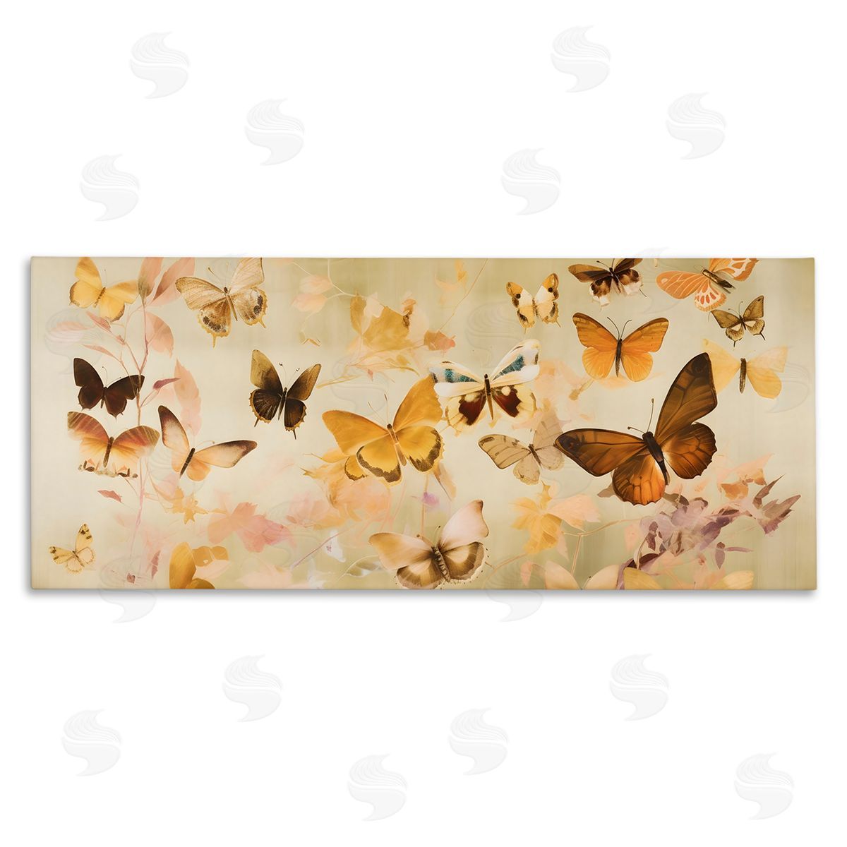 Neutral Butterfly Array Canvas Wall Art, Home Decor by Petal Prints Design