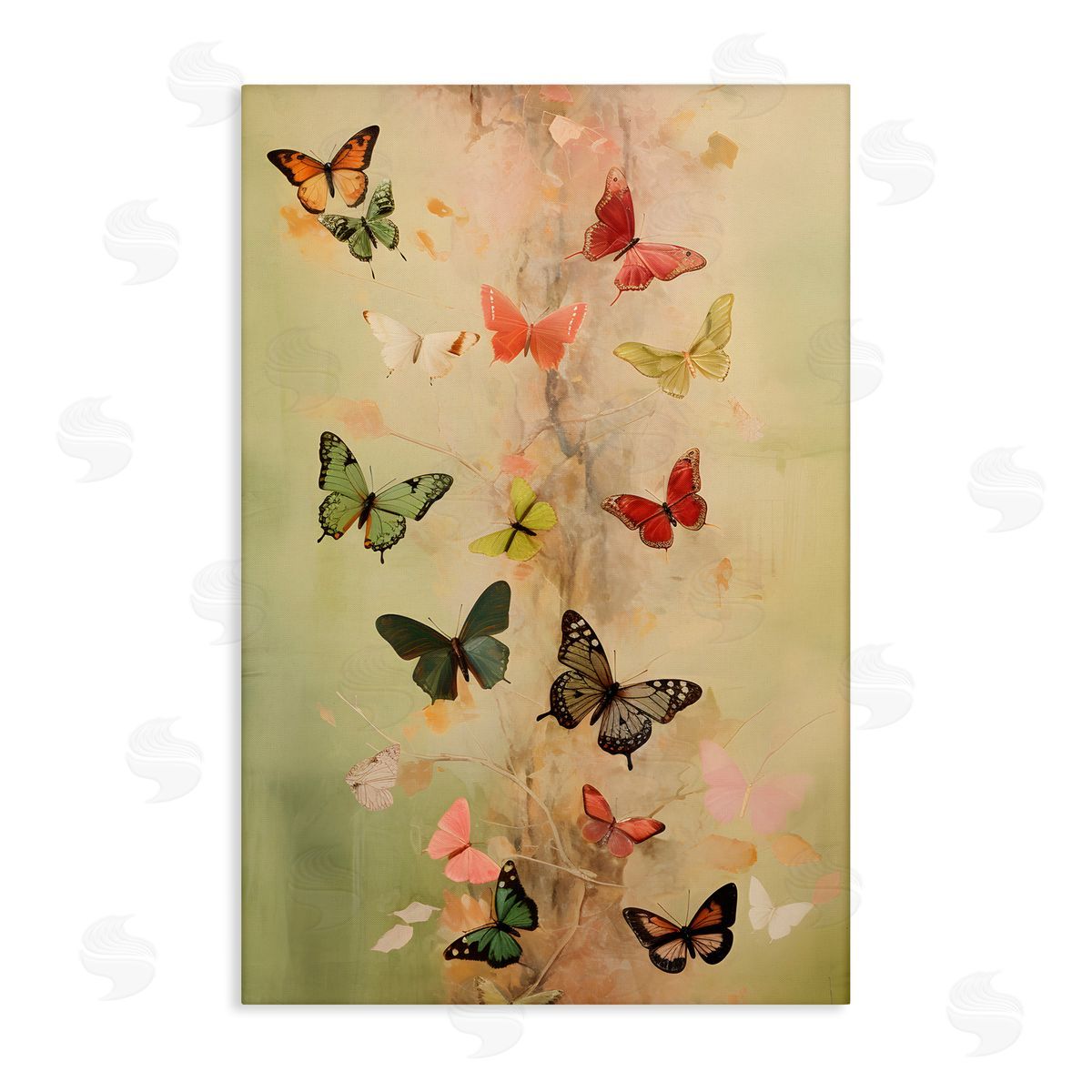 Fluttering Butterfly Array Canvas Wall Art, Home Decor by Petal Prints Design