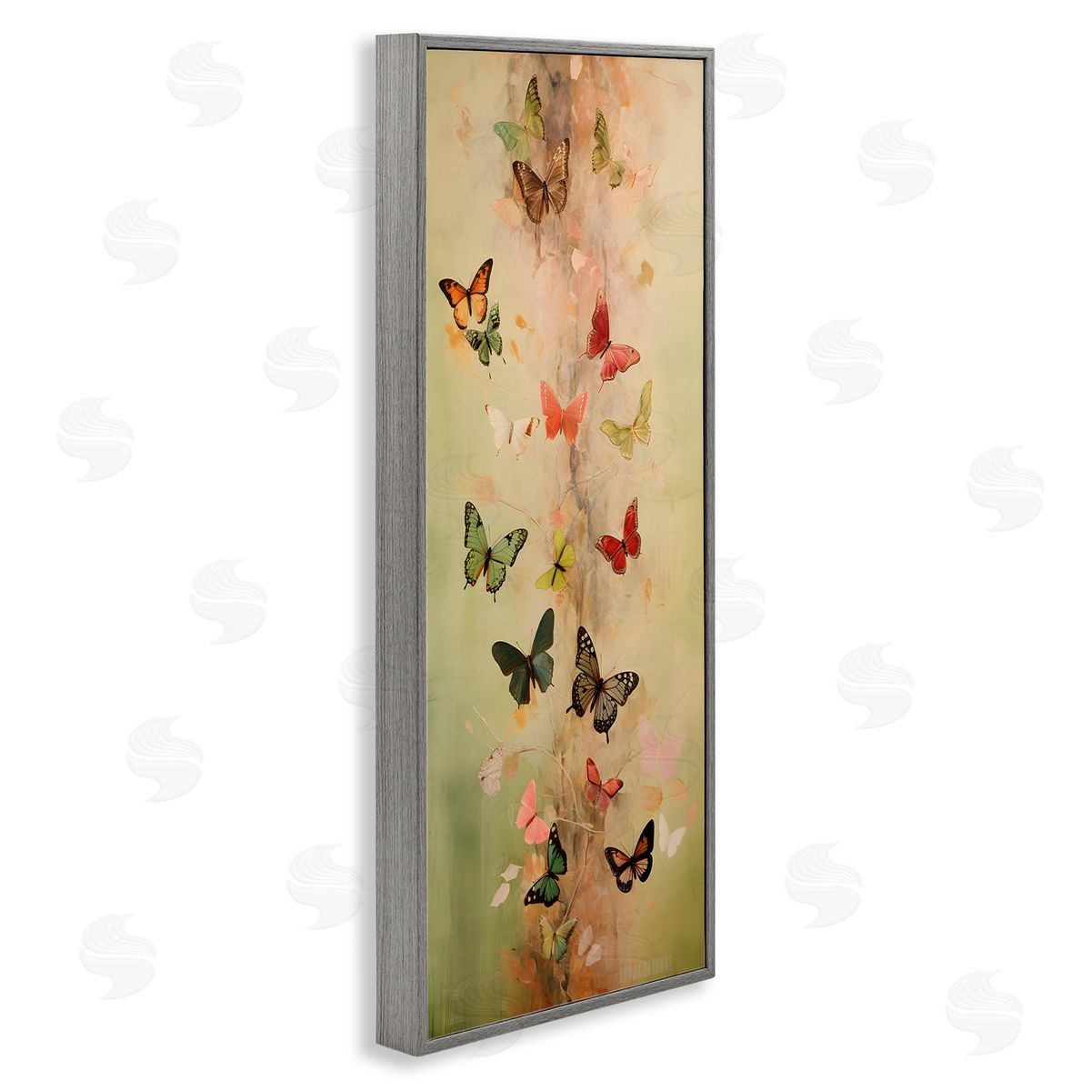 Neutral Butterfly Tower Grey Frame Print Wall Art, Home Decor by Petal Prints Design