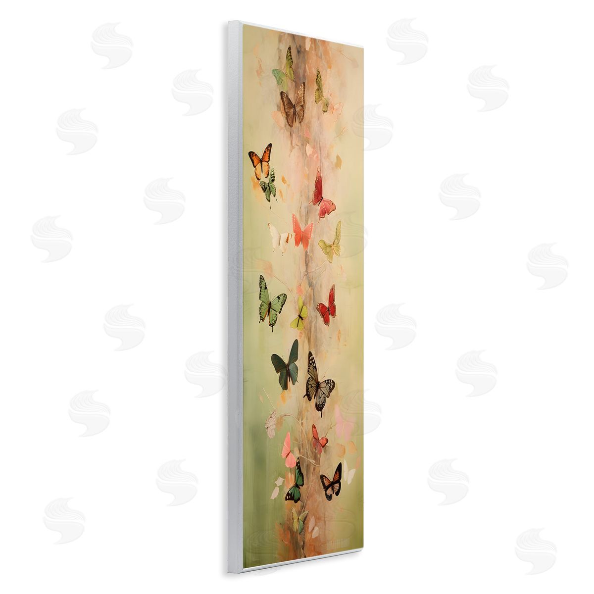 Neutral Butterfly Tower Wood Plaque Wall Art, Home Decor by Petal Prints Design
