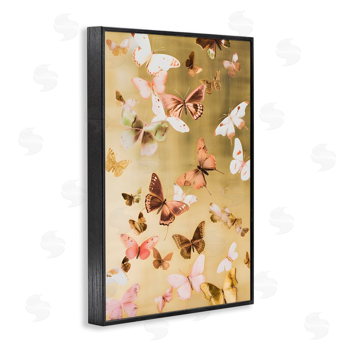 Papillon Butterfly Array Black Frame Print Wall Art, Home Decor by Petal Prints Design