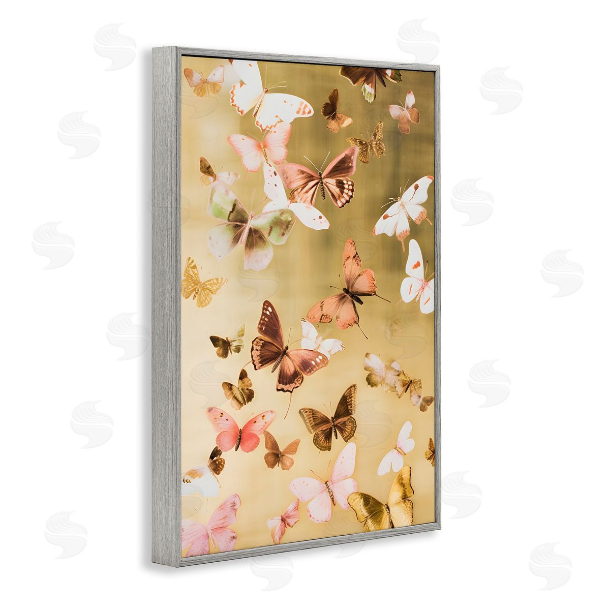 Papillon Butterfly Array Grey Frame Print Wall Art, Home Decor by Petal Prints Design