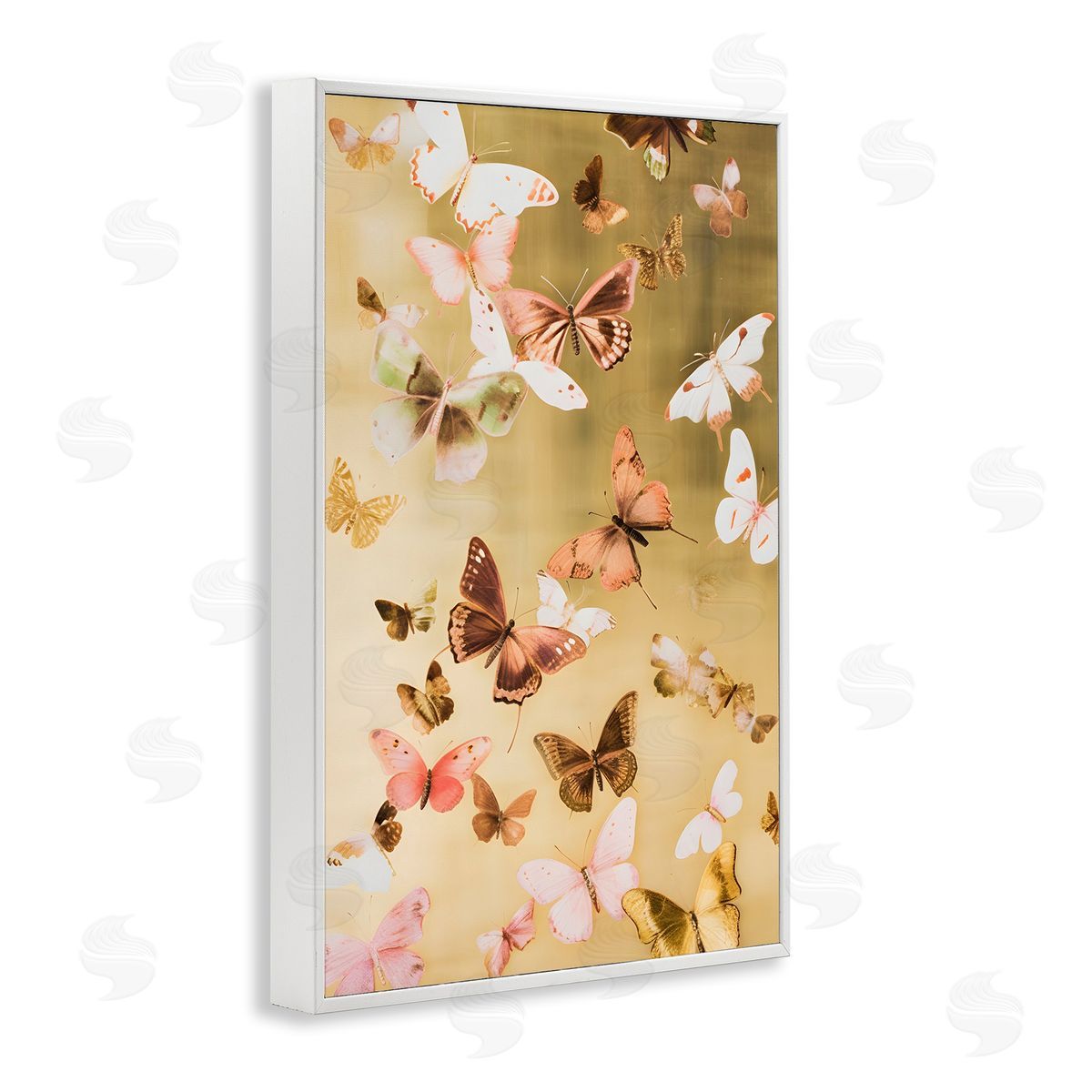 Papillon Butterfly Array White Frame Print Wall Art, Home Decor by Petal Prints Design