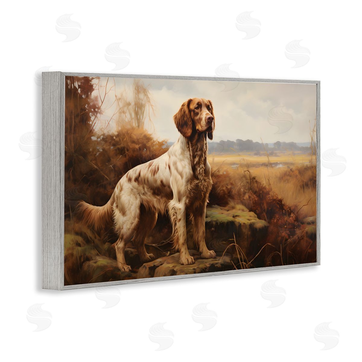 On The Hunt Scenery Grey Frame Print Wall Art, Home Decor by Petal Prints Design