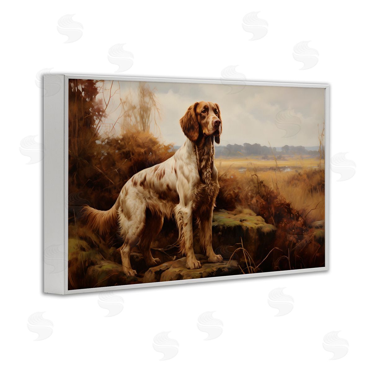 On The Hunt Scenery White Frame Print Wall Art, Home Decor by Petal Prints Design