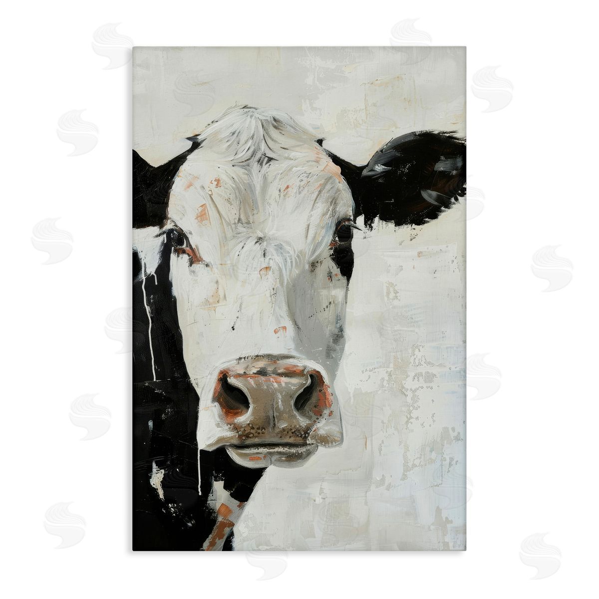 Up Close Cow Canvas Wall Art, Home Decor by Petals Prints Design