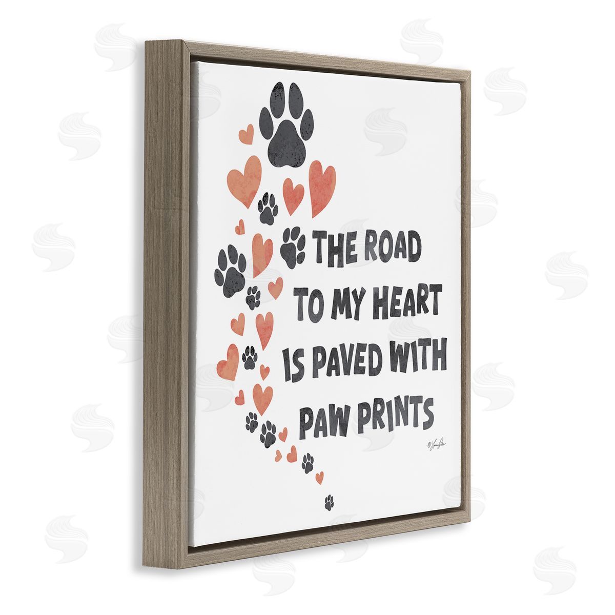 Road To My Heart Brown Floating Frame Canvas Wall Art, Home Decor by Lauren Rader