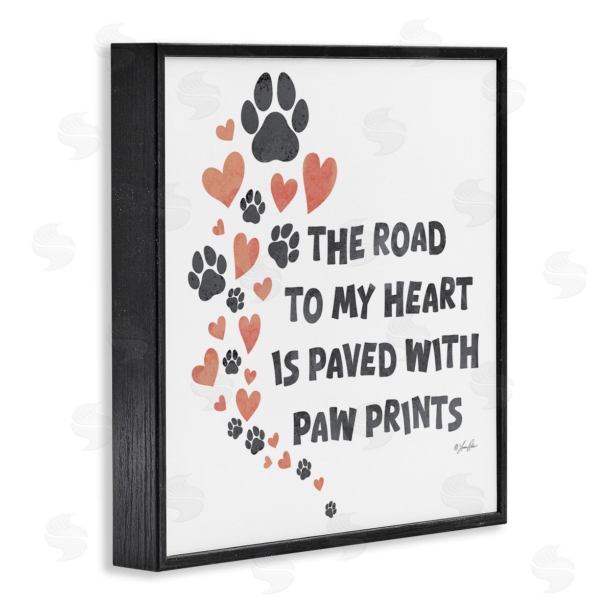 Road To My Heart Black Frame Print Wall Art, Home Decor by Lauren Rader