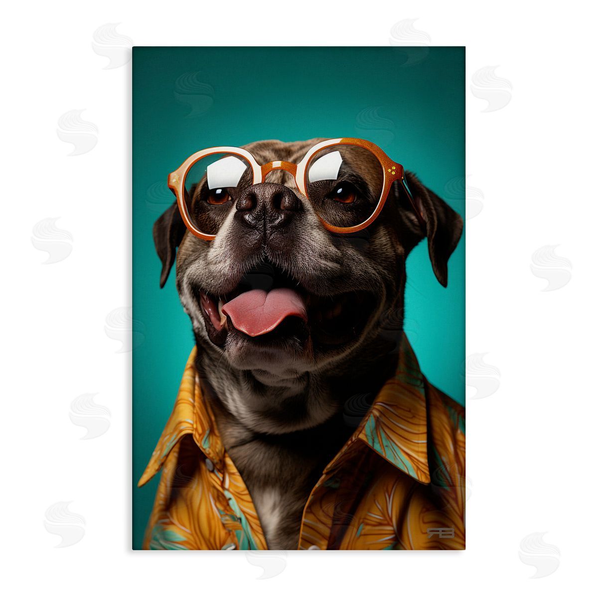 Fashion Dog Friend Canvas Wall Art, Home Decor by Roozbeh Bahramali