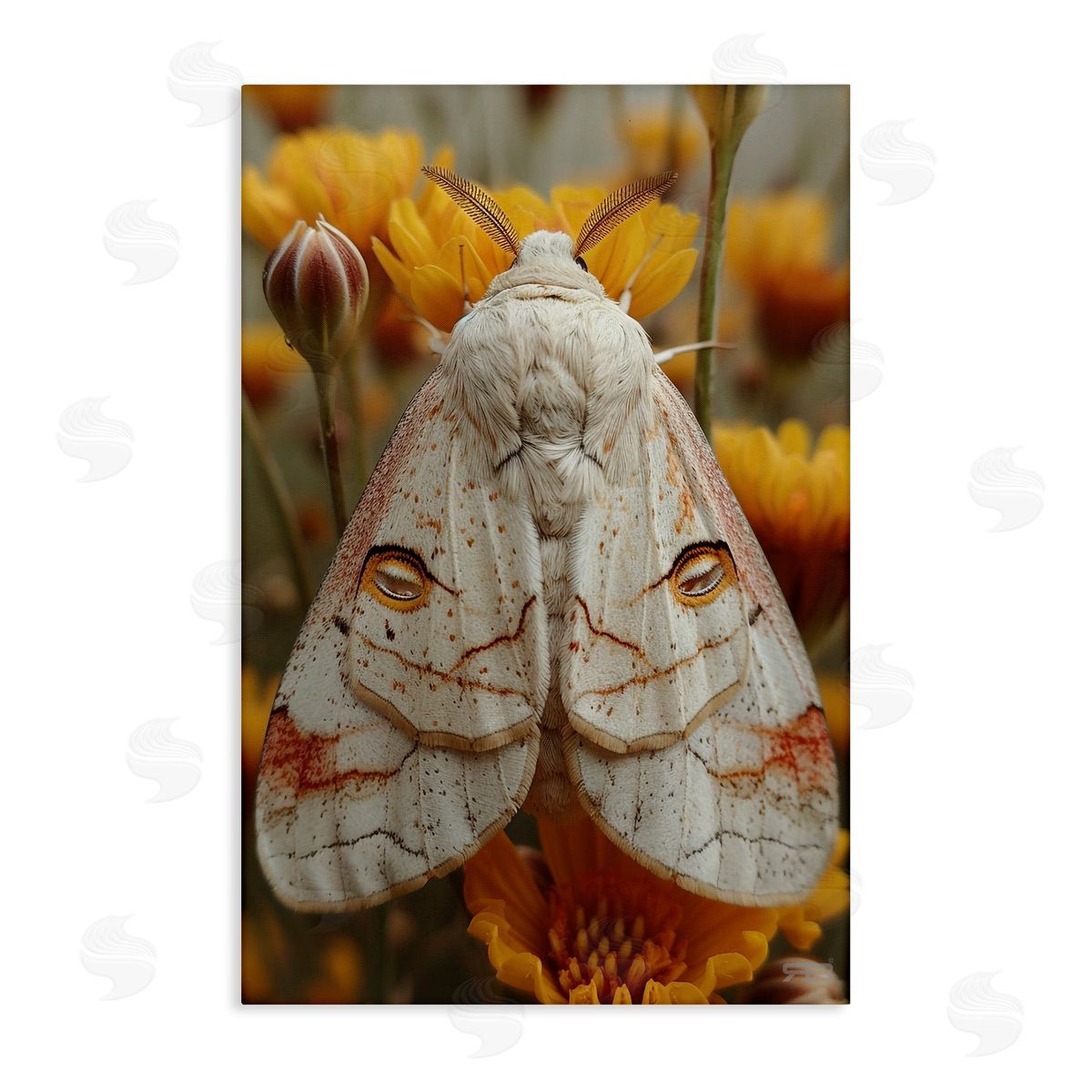 Delicate Luna Moth Canvas Wall Art, Home Decor by Roozbeh Bahramali