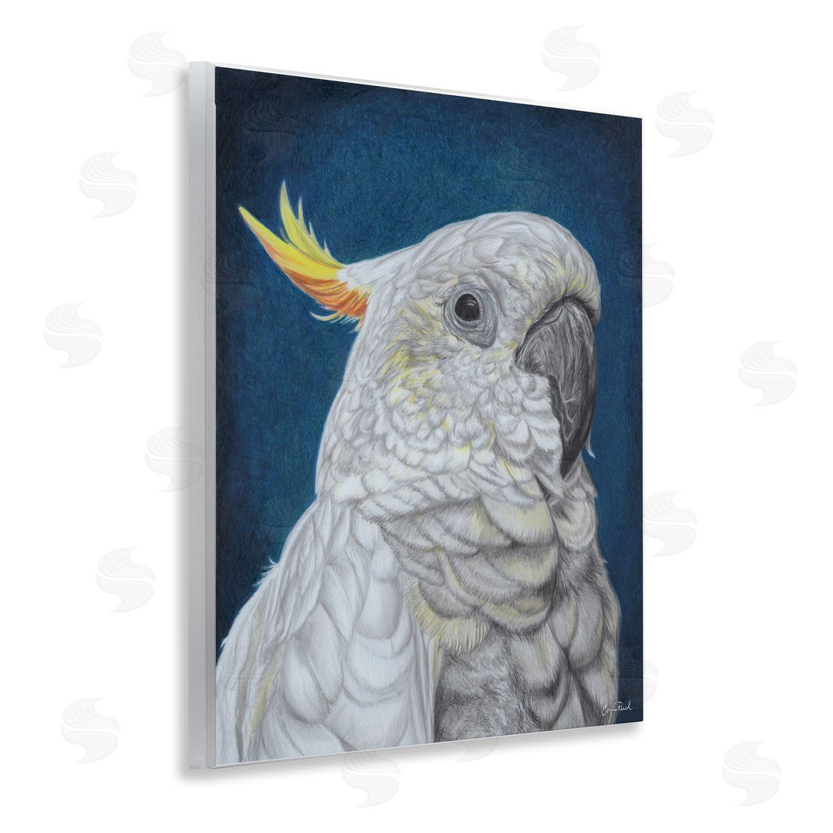 Traditional Cockatoo Visage Wood Plaque Wall Art, Home Decor by Connie Resch