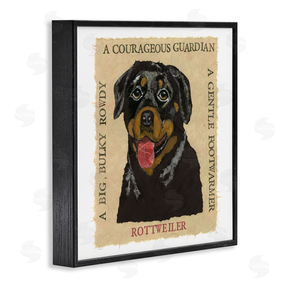 Nancy Overton Fun Rottweiler Pet Phrases Black Framed Giclee Wall Art Print
