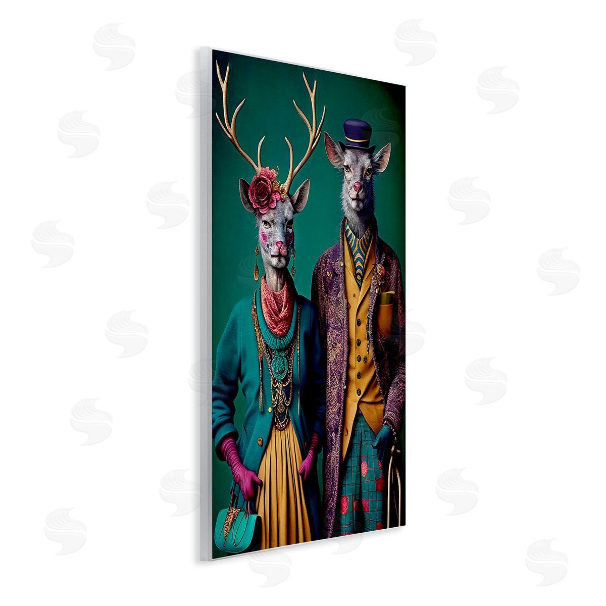 Deer in Historic Clothes Wood Plaque Wall Art, Home Decor by Sasha