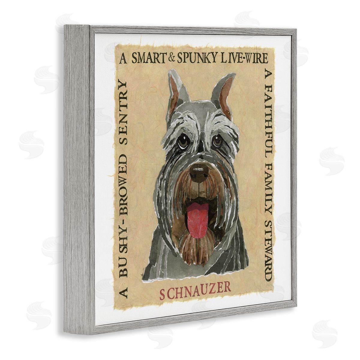 Nancy Overton Fun Schnauzer Pet Phrases Gray Framed Giclee Wall Art Print